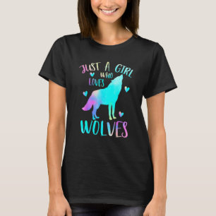 Nur ein Mädchen, das Wölfe Watercolor Lieben Niedl T-Shirt
