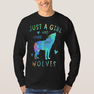 Nur ein Mädchen, das Wölfe Watercolor Lieben Niedl T-Shirt