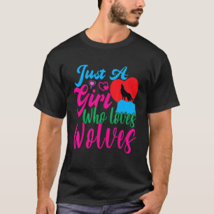 Nur ein Mädchen, das Wölfe Watercolor Lieben Niedl T-Shirt