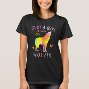 Nur ein Mädchen, das Wölfe Watercolor Lieben Niedl T-Shirt