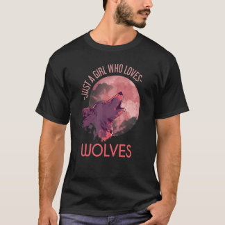 Nur ein Mädchen, das Wolves Forest Animal Girls Li T-Shirt