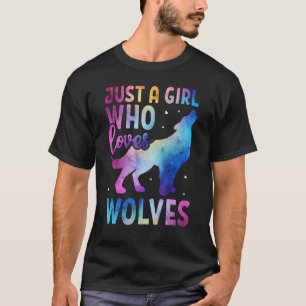 Nur ein Mädchen, das Wolves Watercolor Liebe Niedl T-Shirt