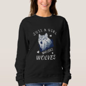 Nur ein Mädchen, das Wolves Wolf Graphic Liebe Sweatshirt (Vorderseite)