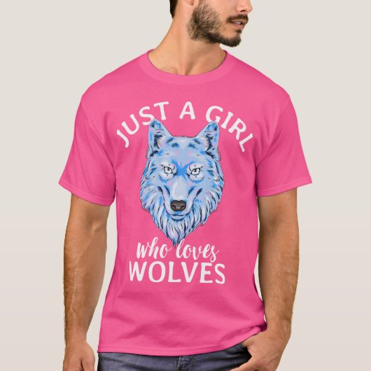 Nur ein Mädchen, das Wolves Wolf Liebe T-Shirt (Vorderseite)