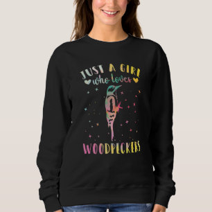 Nur ein Mädchen, das Woodpeckers Watercolor Woodle Sweatshirt