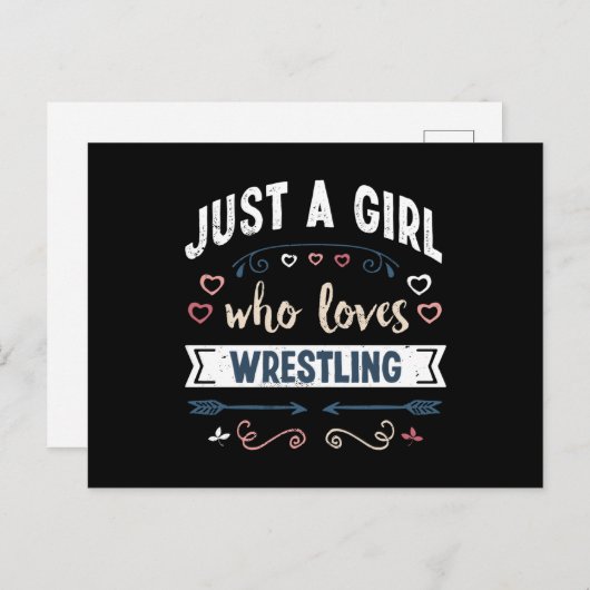 Nur ein Mädchen, das Wrestling Liebe Funny Gifts Postkarte (Vorne/Hinten)