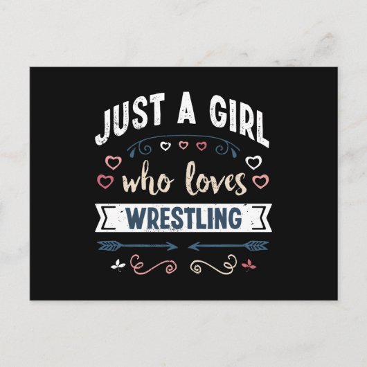 Nur ein Mädchen, das Wrestling Liebe Funny Gifts Postkarte (Vorderseite)