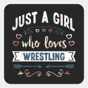 Nur ein Mädchen, das Wrestling Liebe Funny Gifts Quadratischer Aufkleber