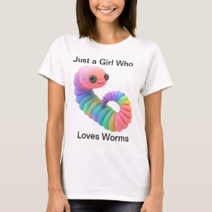 Nur ein Mädchen, das Würmer Liebe - Niedlicher Reg T-Shirt
