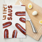 Nur ein Mädchen, das Würstchen Liebe Geschirrtuch (Viertel Falte)