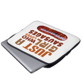 Nur ein Mädchen, das Würstchen Liebe Laptopschutzhülle (Vorne Knopf)