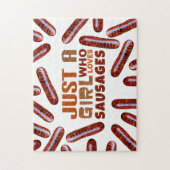 Nur ein Mädchen, das Würstchen Liebe Puzzle (Vertikal)