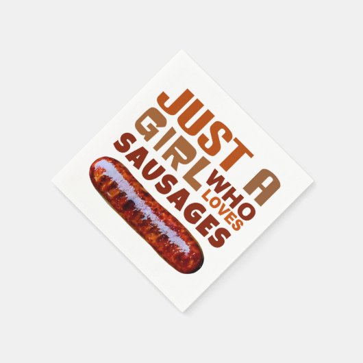 Nur ein Mädchen, das Würstchen Liebe Serviette (Ecke)