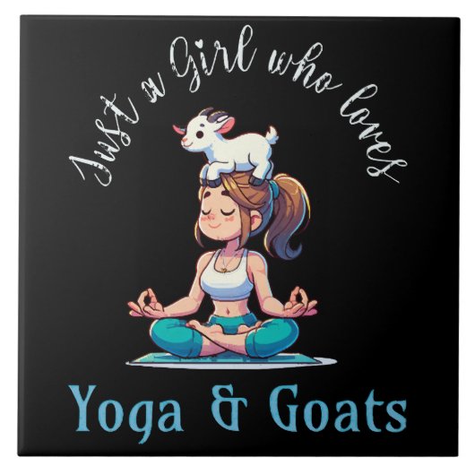 Nur ein Mädchen, das Yoga und Ziegen Liebe Fliese (Vorderseite)