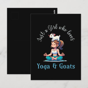 Nur ein Mädchen, das Yoga und Ziegen liebt Postkarte