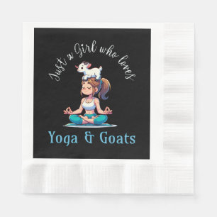 Nur ein Mädchen, das Yoga und Ziegen liebt Serviette