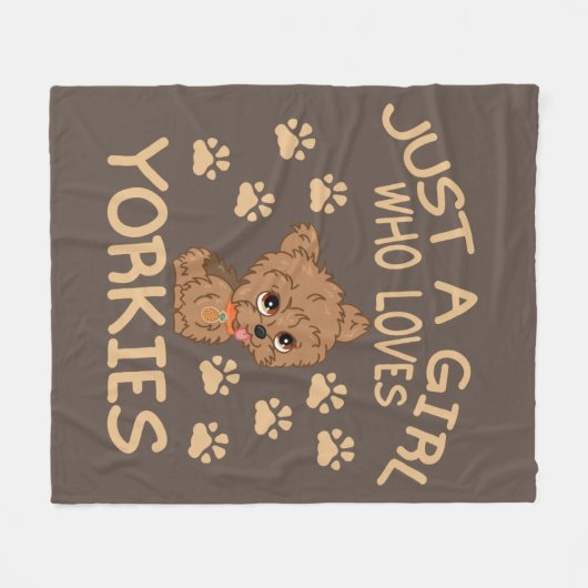 Nur ein Mädchen, das Yorkies Fleecedecke (Vorderseite (Horizontal))