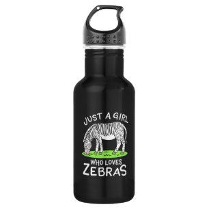 Nur ein Mädchen, das Zebras Lieben Edelstahlflasche