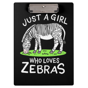 Nur ein Mädchen, das Zebras Lieben Klemmbrett