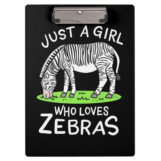 Nur ein Mädchen, das Zebras Lieben Klemmbrett (Vorderseite)
