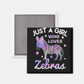 nur ein Mädchen, das Zebras Lieben Magnet (Vorderseite/Rückseite)