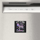 nur ein Mädchen, das Zebras Lieben Magnet (In Situ (Geschirrspüler))