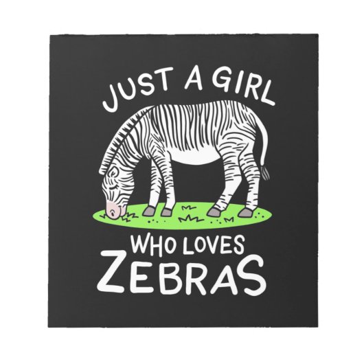 Nur ein Mädchen, das Zebras Lieben Notizblock (Vorderseite)