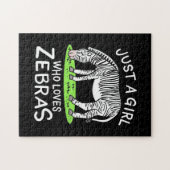 Nur ein Mädchen, das Zebras Lieben Puzzle (Horizontal)