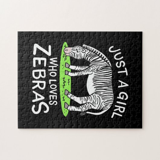 Nur ein Mädchen, das Zebras Lieben Puzzle (Horizontal)