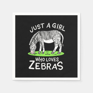 Nur ein Mädchen, das Zebras Lieben Serviette