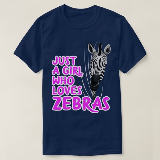 Nur ein Mädchen, das Zebras Lieben T-Shirt (Design vorne)