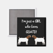 Nur ein Mädchen, das Ziegen Liebe - Boer Goat Magn Magnet (Vorderseite/Rückseite)