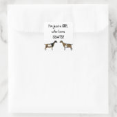 Nur ein Mädchen, das Ziegen Liebe - Nigerianische  Quadratischer Aufkleber (Tasche)