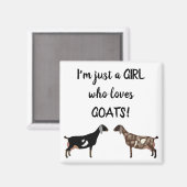 Nur ein Mädchen, das Ziegen Liebe - nubische Milch Magnet (Vorderseite/Rückseite)