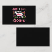 Nur ein Mädchen, das Ziegen Liebe Visitenkarte (Vorne/Hinten)