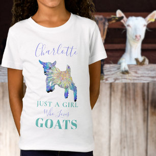 Nur ein Mädchen, das Ziegen liebt Personalisiert T-Shirt
