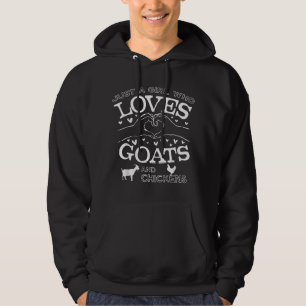 nur ein Mädchen, das Ziegen und Hühner liebt, Teen Hoodie
