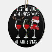 Nur ein Mädchen, das zu Weihnachten Gläser Liebe Keramik Ornament (Links)