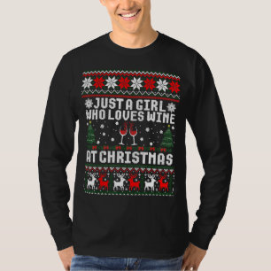 Nur ein Mädchen, das zu Weihnachten Wein Liebe, hä T-Shirt