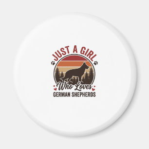 Nur ein Mädchen Deutscher Schäferhund Vintage Hund Magnet