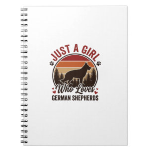 Nur ein Mädchen Deutscher Schäferhund Vintage Hund Notizblock