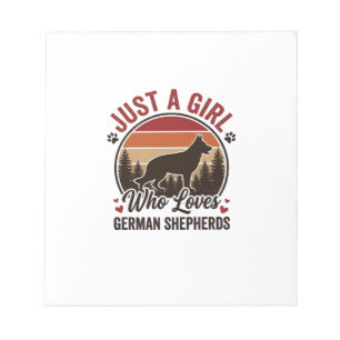 Nur ein Mädchen Deutscher Schäferhund Vintage Hund Notizblock