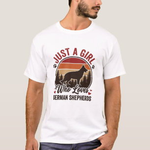 Nur ein Mädchen Deutscher Schäferhund Vintage Hund T-Shirt
