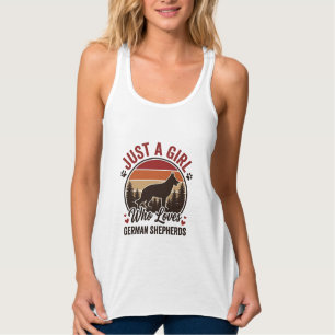 Nur ein Mädchen Deutscher Schäferhund Vintage Hund Tank Top