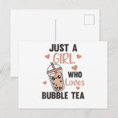 Nur ein Mädchen die Blase Tee Lieben Boba Kawaii Postkarte (Vorne/Hinten)