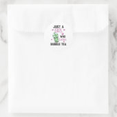Nur ein Mädchen die Blase Tee Lieben Boba Kawaii Runder Aufkleber (Tasche)