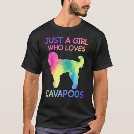 Nur ein Mädchen, die Cavapoos Funny Cavapoo Lover T-Shirt (Vorderseite)