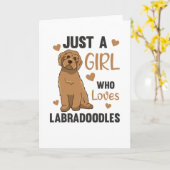 Nur ein Mädchen die Labradoodle Lieben Hunde Karte (Gelbe Blume)