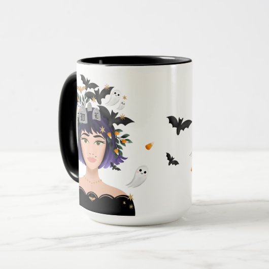 Nur ein Mädchen, die Liebe Halloween Kostüm Schönh Tasse (Vorderseite Links)