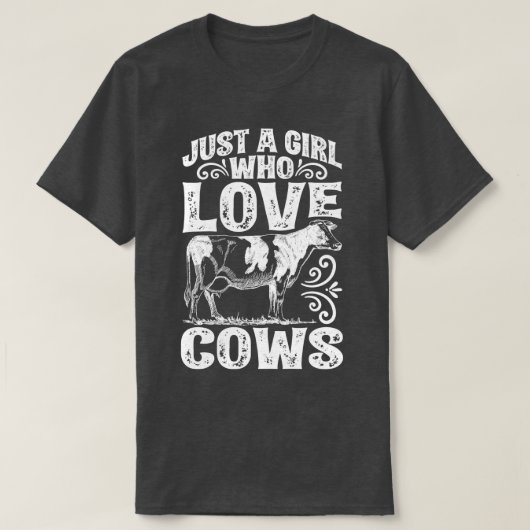 Nur ein Mädchen, die Liebe Kühe Funny Cow Lover Fa T-Shirt (Design vorne)